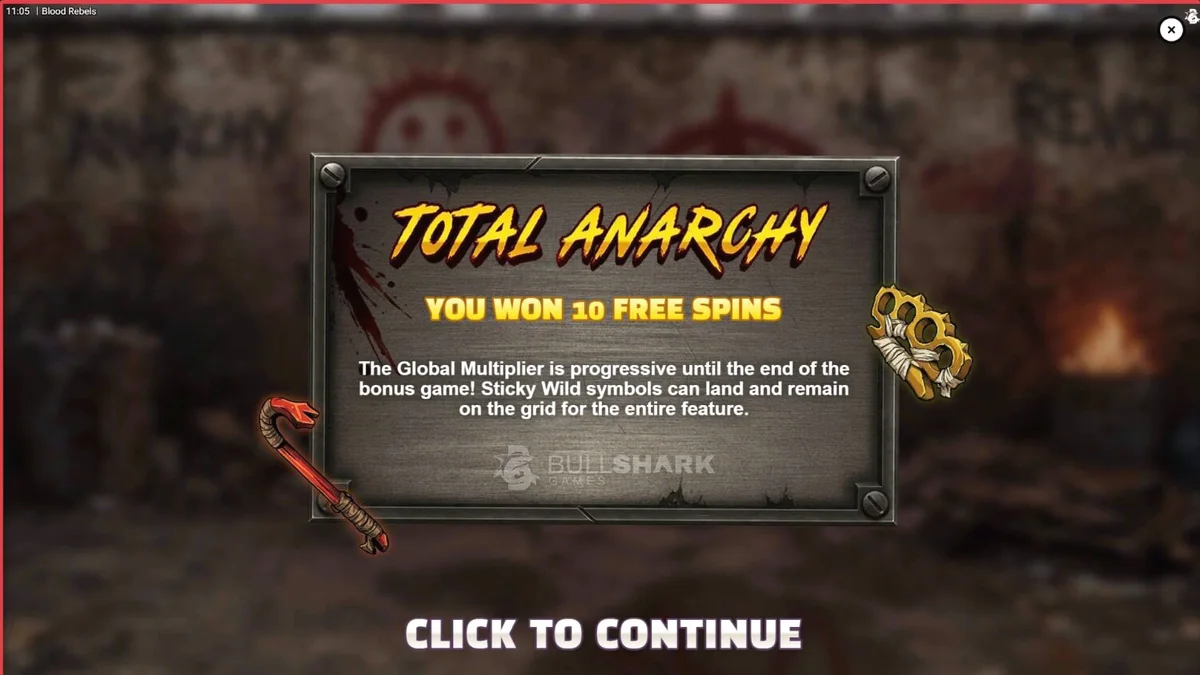 Cena urbana e sombria do jogo de slot Blood Rebels com elementos de luta de rua